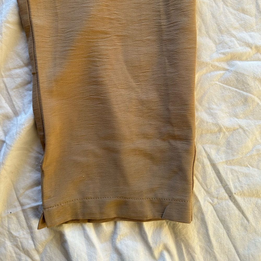 Unbranded Tan Jogger Pants Elastic Paperbag Waist Boho Casual Workwear 37x25 - Picture 3 of 12